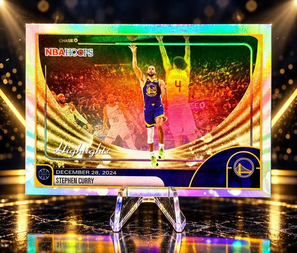 Stephen Curry Topps NBA Hoops Basketball Card Rainbow Foil Garden State Warriors